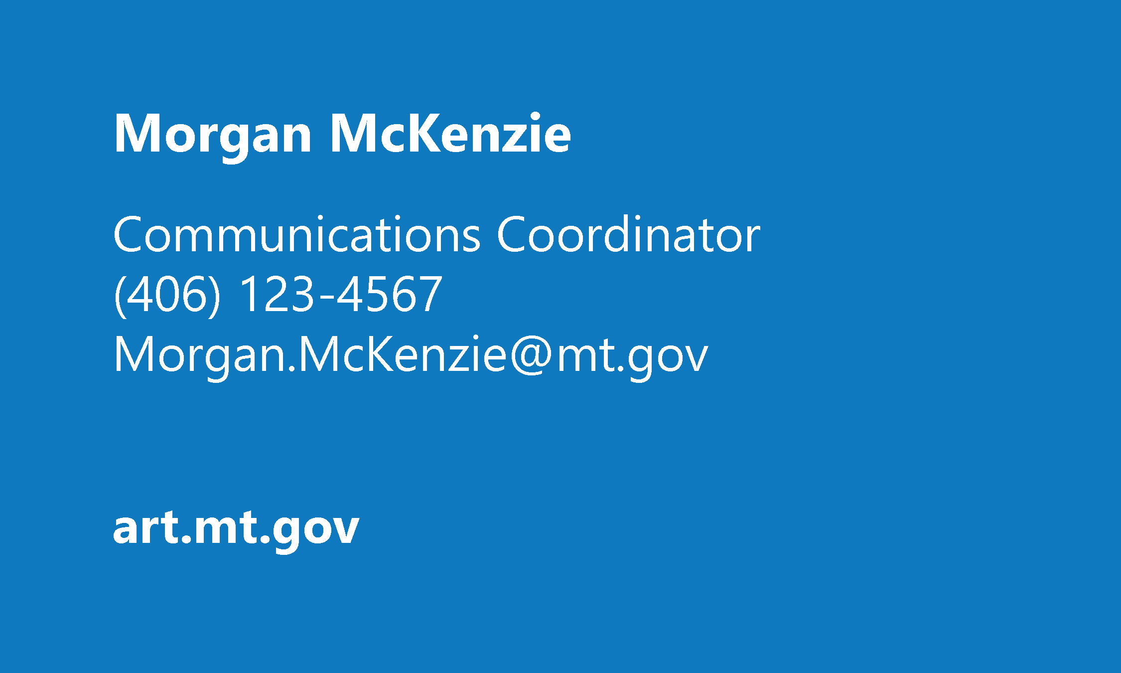 Business Card Template Montana Arts Council Option 1 Back