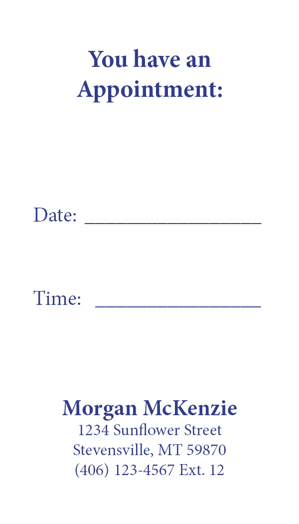 Business Card Template Montana Department of Corrections Option 2 Back