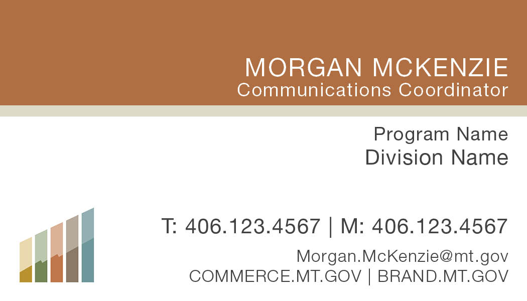 Business Card Template Montana Department of Commerce Orange