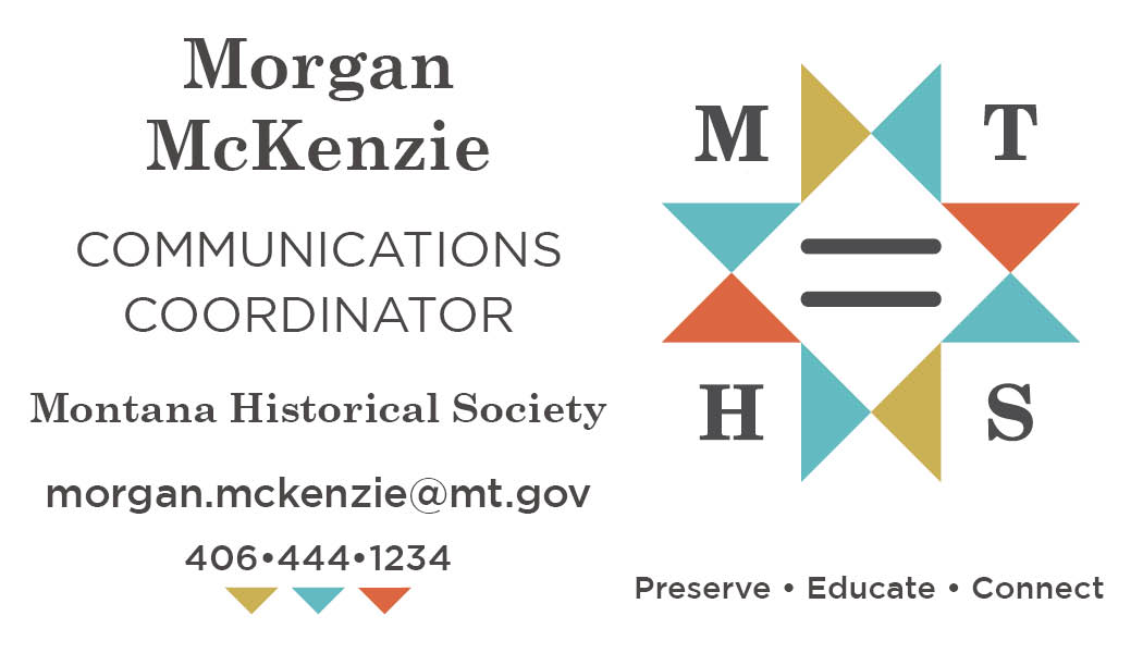 Business Card Template Montana Historical Society Option 2 Front